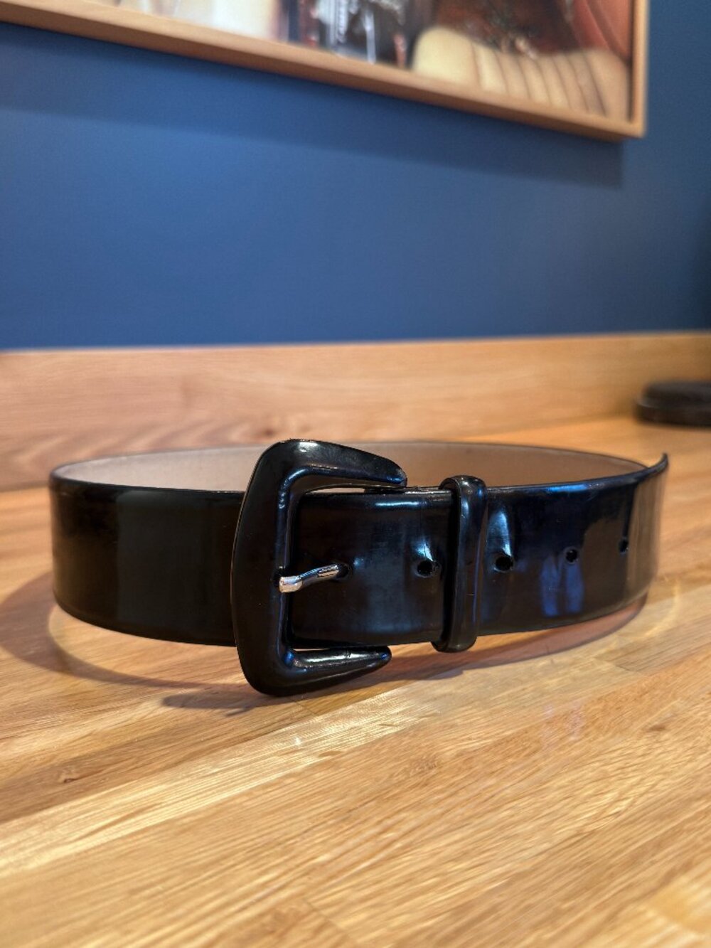 Another Line Black Patent Leather Belt
